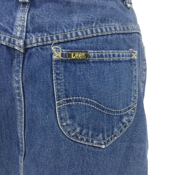 Vintage 90s Lee Denim Knee Length Jean Skirt Size 13 Cotton Slit Western Classic - Picture 9 of 13